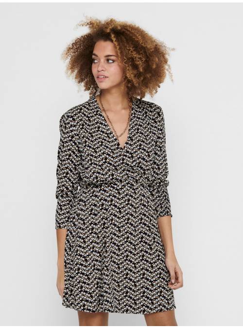 DRESS FEM WOV VLE100 - BLUE - ZIGZAG FLO