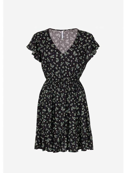 VESTIDO CARMENCITA NEGRO FLORAL TIFFOSI
