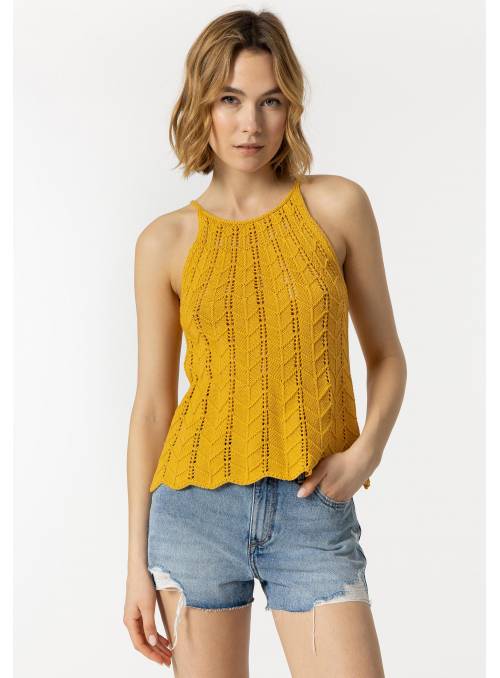TOP LOTUS CROCHET AMARILLO TIFFOSI
