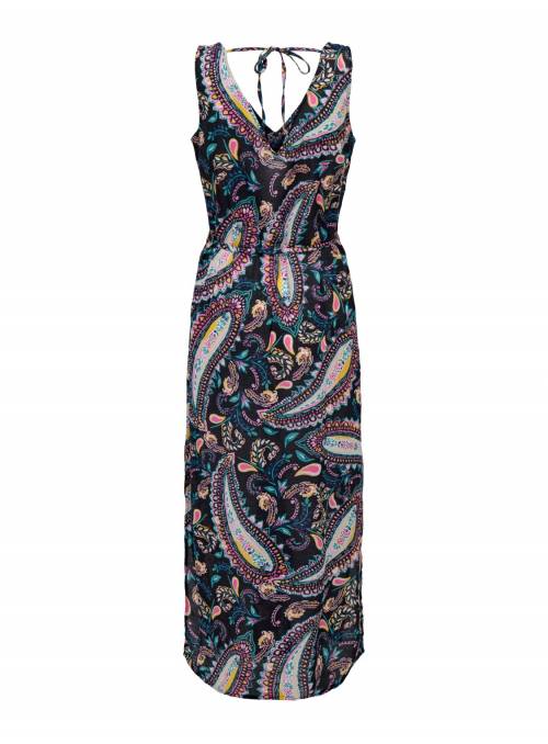 DRESS FEM WOV VI100 - BLACK - MULTI PAIS