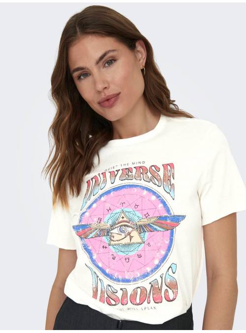 T-SHIRT FEM KNIT ODF100 - WHITE - Wanted