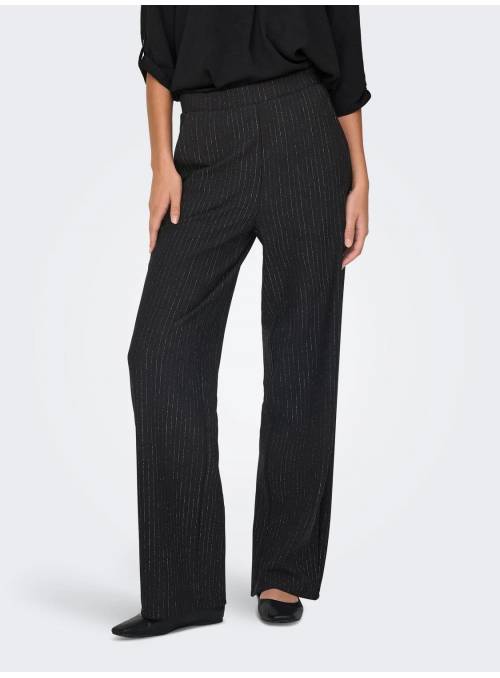 PANTALON GEGGO NEGRO RAYA BRILLO JDY